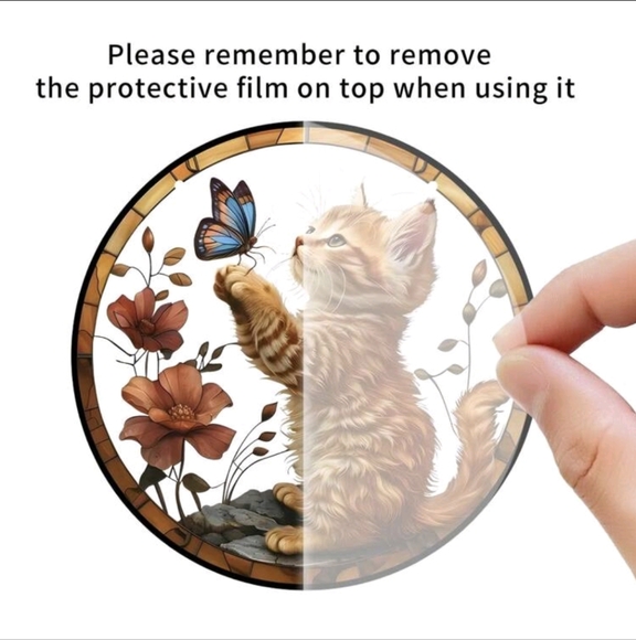 Cat and Butterfly Acrylic Suncatcher - Picture 5 of 6